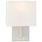 Access Lighting Mid Town, 1 Light LED Wall Sconce, Brushed Steel Finish, Fabric 64061LEDDLP-BS/WH - alternate 9